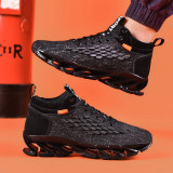 Autumn and winter new fleece warm cotton shoes cross-border large size men's sports shoes blade running shoes fish scale men's shoes wholesale