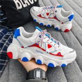 spring new men's shoes thick-soled daddy shoes Hong Kong style ins casual sports shoes mesh breathable running men's shoes