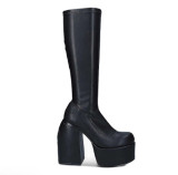 new spot round head thick heel large size high heel mid-tube Martin boots large size women's boots