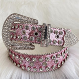 Punk Western Bling Bling Rhinestones Belt Y2K Rock Studded Belt for Women Men Fashion Cowgirl Cowboy with Diamond Ceinture Femme