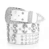 Punk Western Bling Bling Rhinestones Belt Y2K Rock Studded Belt for Women Men Fashion Cowgirl Cowboy with Diamond Ceinture Femme