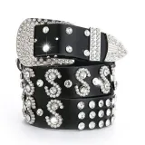 Punk Western Bling Bling Rhinestones Belt Y2K Rock Studded Belt for Women Men Fashion Cowgirl Cowboy with Diamond Ceinture Femme