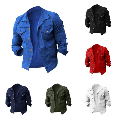 jacket men's solid color plus size men's jacket Amazon with the same style slim lapel jacket men's autumn and winter trend