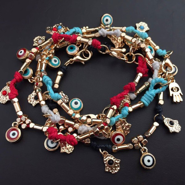 hot selling classic Fatima palm bracelet hand-woven Turkish devil eye eye bracelets