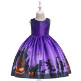 Halloween dress halloween witch cosplay cosplay dress cartoon kids print dress