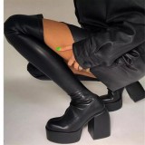 new large size square toe long boots women's thick heels thick bottom over-the-knee skinny boots tall knight boots