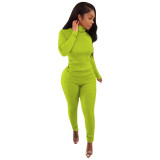 women's clothing new casual simple pit strip turtleneck two-piece set bodysuits