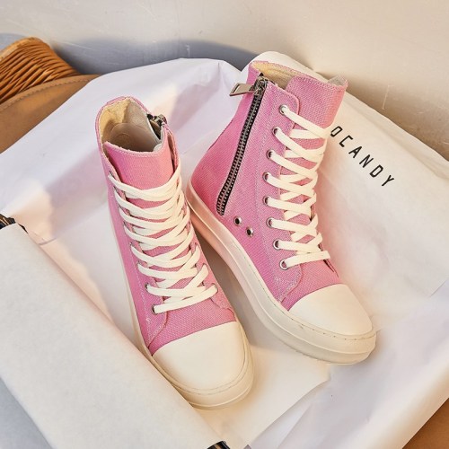 New spring New style single shoes zipper adult women canvas women's casual shoes sneakers