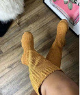 large size suede but knee boots women's new solid color round toe thick heel casual boots