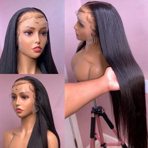 human hair front lace real hair wig headgear female factory direct supply 13*4 Lace front wigs