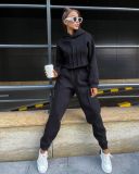 new sweater suits women's autumn and winter fashion waist hooded casual leggings two-piece set tracksuit sport suits