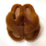 High quality Women Fashion Mink Fur Slides Slippers