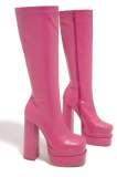 thick heel high boots square head  new high heel side zipper knee boots ladies boots
