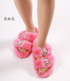 Real High quality Women Love Fur Slides Slippers