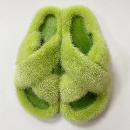 High quality Women Fashion Mink Fur Slides Slippers