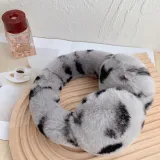 winter men's and women's fashion leopard-print ear protectors earmuffs rex rabbit fur adult earmuffs
