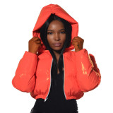 Women's Clothing New Shiny Bread Down Padded Jacket Bubble Coats Jackets Puffer Coats with hoodies