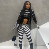 sexy women's clothing new print striped hollow trend jumpsuit bodysuits