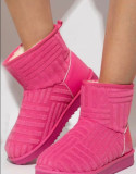 winter new thick bottom plus velvet thick snow boots women's  large size warm towel short boots cotton shoes