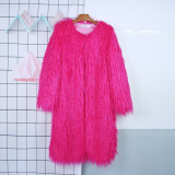 Lovely Fashion winter wool lamb long wool fur coat Coats