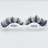 Halloween Christmas false eyelashes 20MM stage makeup party  festivals colored glitter eyelashes