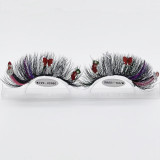 Halloween Christmas false eyelashes 20MM stage makeup party  festivals colored glitter eyelashes