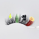 Halloween Christmas false eyelashes 20MM stage makeup party  festivals colored glitter eyelashes