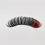 Curl color false eyelashes 20MM imitation mink D curved chemical fiber thick false eyelashes
