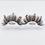 Halloween Christmas false eyelashes 20MM stage makeup party  festivals colored glitter eyelashes