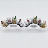 Halloween Christmas false eyelashes 20MM stage makeup party  festivals colored glitter eyelashes