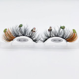 Halloween Christmas false eyelashes 20MM stage makeup party  festivals colored glitter eyelashes