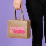 New Arrival Fashion Printed Letter Logo Vegan Leather Square Bags Women Handbags Ladies Custom Tote Bag Purses and Handbags