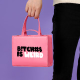 New Arrival Fashion Printed Letter Logo Vegan Leather Square Bags Women Handbags Ladies Custom Tote Bag Purses and Handbags
