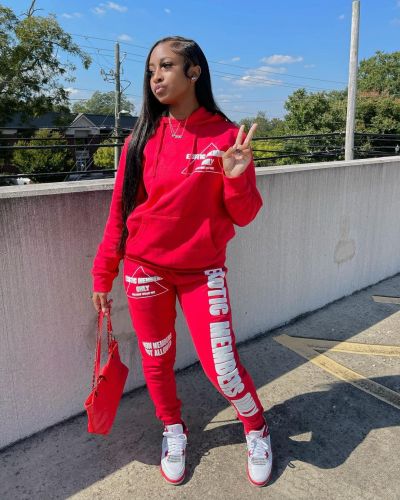 Fashion Women's Wear Autumn and Winter New Casual Letter Printing Plush Hooded tracksuit Set sweatsuits