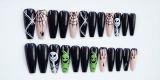 Halloween Long T Artificial Nail Patch Halloween Black Wearing Nail Patch Wholesale Press on nail