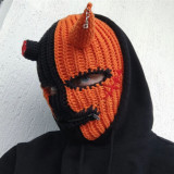 new knitting hat Halloween party funny style parent-child cowhorn mask one piece wool hat