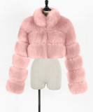 casual top autumn and winter new style fashion popular  women's faux imitation fur coat