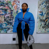 New Style New Women's Fashion Stand Collar Solid Short  Bubble Coat Puffer Jackets