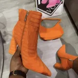 Women's boots casual bare boots women's high top thick heel high heel short boots
