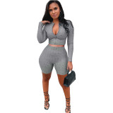 L238 women's wholesale leisure sports long sleeved cardigan yoga two-piece suit