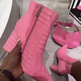 Women's boots casual bare boots women's high top thick heel high heel short boots