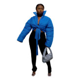 New Style New Women's Fashion Stand Collar Solid Short  Bubble Coat Puffer Jackets