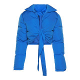 New Style New Women's Fashion Stand Collar Solid Short  Bubble Coat Puffer Jackets