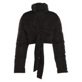 New Style New Women's Fashion Stand Collar Solid Short  Bubble Coat Puffer Jackets