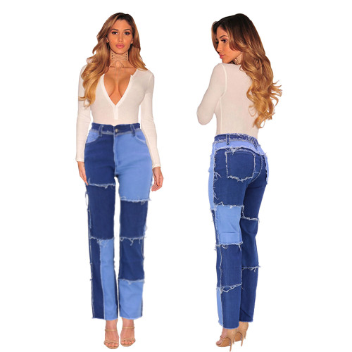 fashion new wholesale jeans high elastic women's jeans