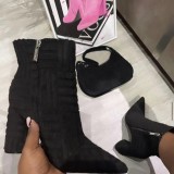 Women's boots casual bare boots women's high top thick heel high heel short boots