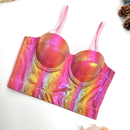 suspender top nightclub sexy bra stage style short bras Top Tops