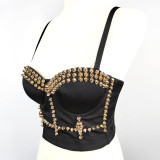 suspender top nightclub sexy bra stage style short bras Top Tops