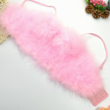 Feathers underwear short style full fur wrapped chest net popular blogger sweet and hot bra Tops Top