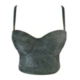 Unique small vest women's suit with bottom coat sexy style bra Top Tops